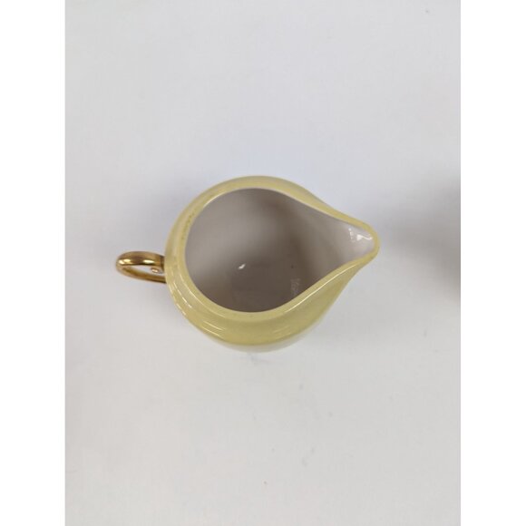 Flintridge Sylvan China Small Sugar Bowl and  Creamer Dish California Yellow - Picture 3 of 12